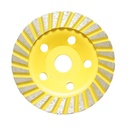 Disc diamantat turbo segmentat tip cupa 125x22.23mm pentru slefuire beton, granit, piatra Crownman