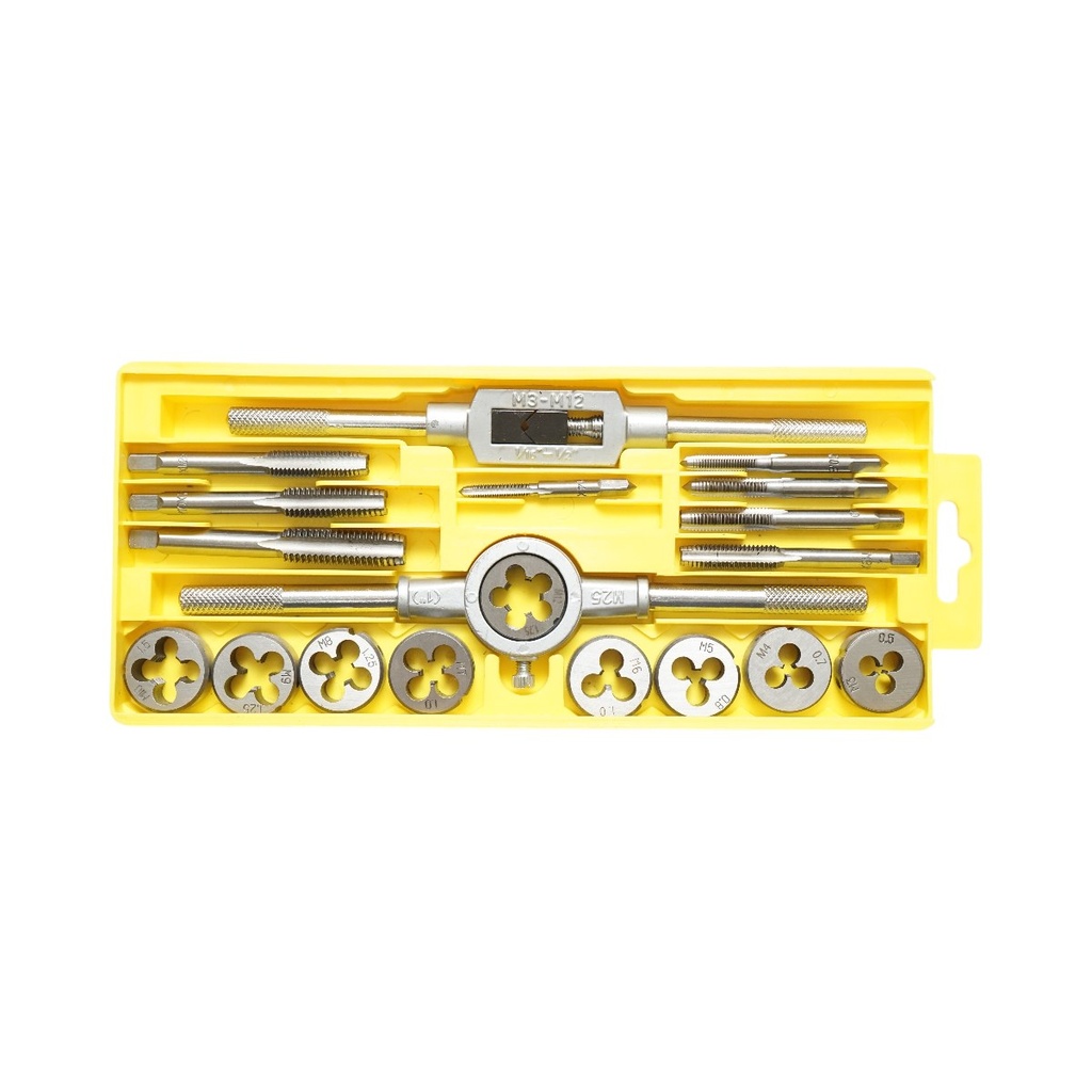 Trusa tarozi si filiere metrice M3-M12mm 20 piese Crownman