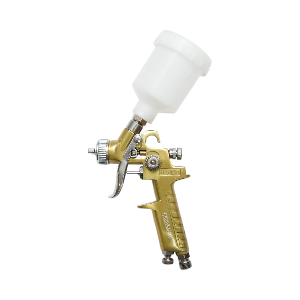 Pistol de vopsit cu aer comprimat 100ml, debit 70-110ml/min, duza 0.8mm, presiune max. 3.5 bar Crownman