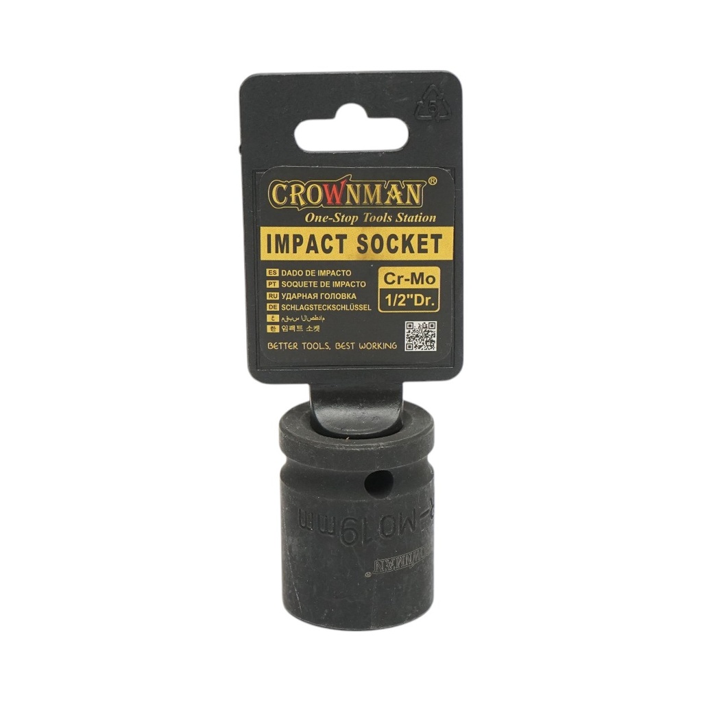 Cheie tubulara de impact 19mm, patrat 1/2 inch Cr-Mo Crownman