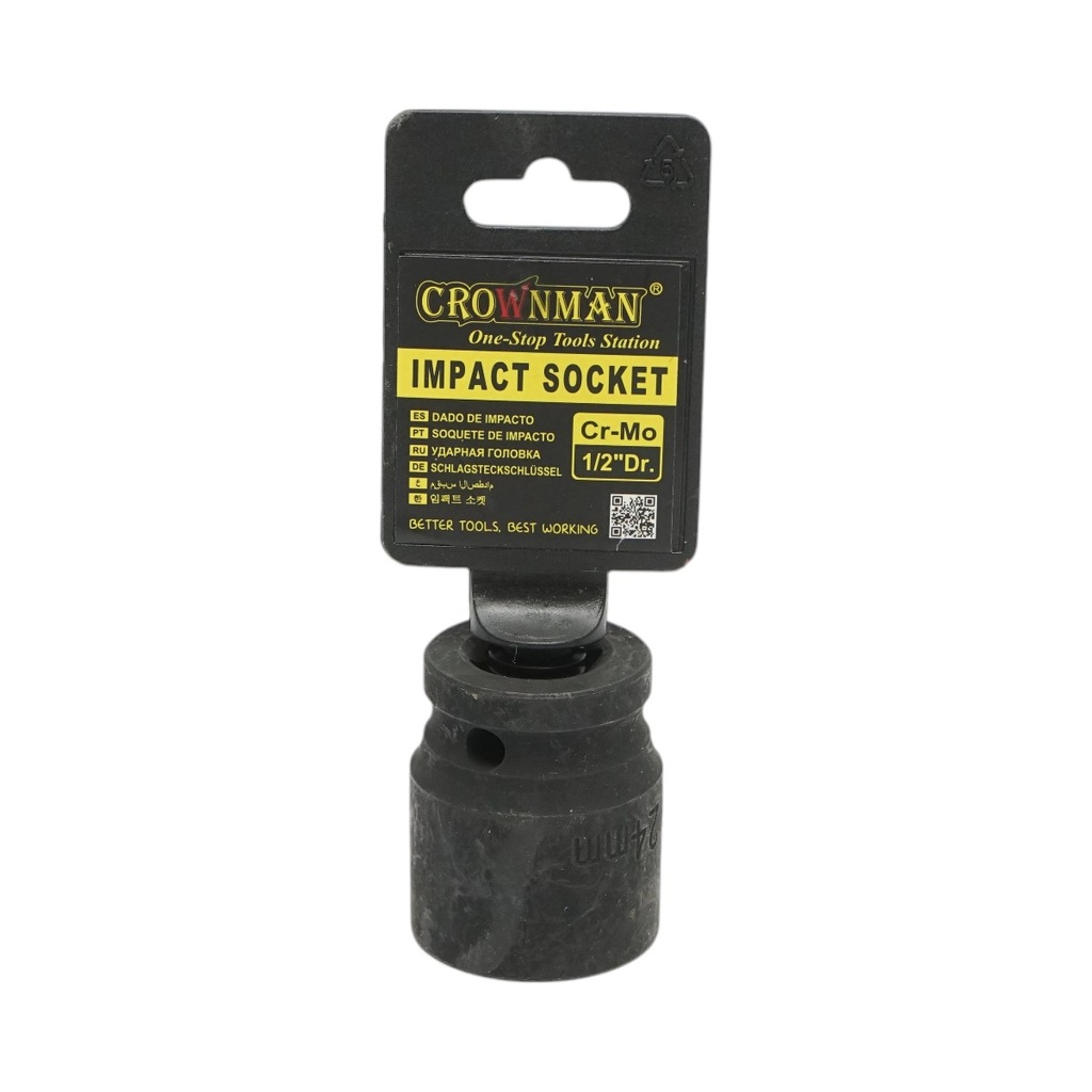 Cheie tubulara de impact 24mm, patrat 1/2 inch Cr-Mo Crownman