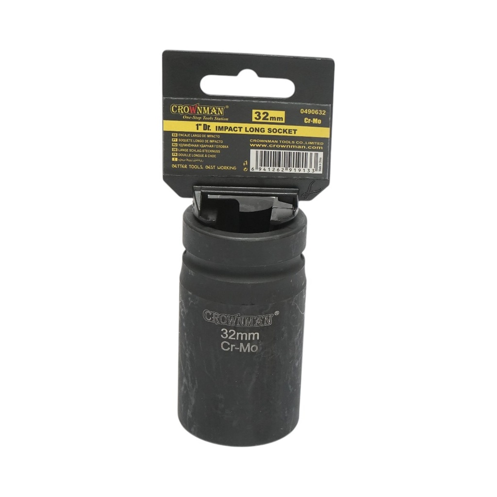 Cheie tubulara de impact lunga 32mm, patrat 1 inch Cr-Mo Crownman