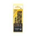 Set 5 burghie lemn 4-10mm elicoidale HCS cu tija cilindrica Crownman