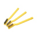 Set 3 mini perii din sarma de alama, sarma de otel, nailon Crownman