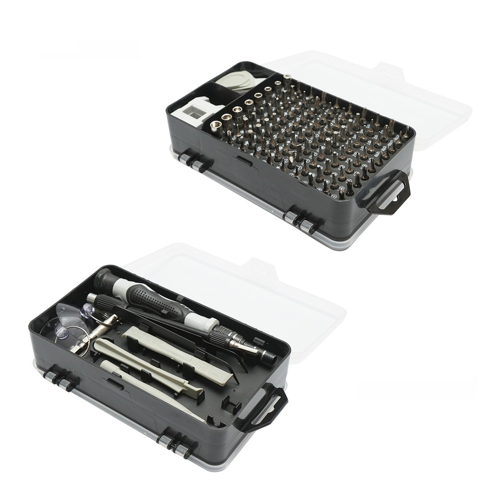 Trusa surubelnite de precizie biti, torx, cruce, hexagonal pentru electronice 120 piese