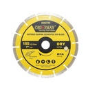 Disc diamantat segmentat 180x22.23mm, viteza max. 8500rpm, taiere uscata pentru beton, piatra, granit, marmura Crownman