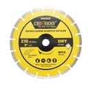 Disc diamantat segmentat 230x22.23mm, taiere uscata pentru beton, piatra, granit, marmura Crownman
