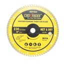 Disc diamantat turbo sinterizat 230x22.23mm, taiere umeda/uscata pentru piatra, gresie, ceramica, marmura Crownman
