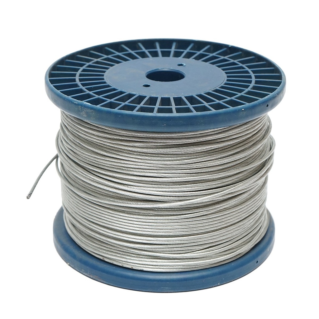 Cablu otel galvanizat 2mm, fire 1x19, sarcina maxima 80Kg, greutate 4.8Kg, 250m/rola