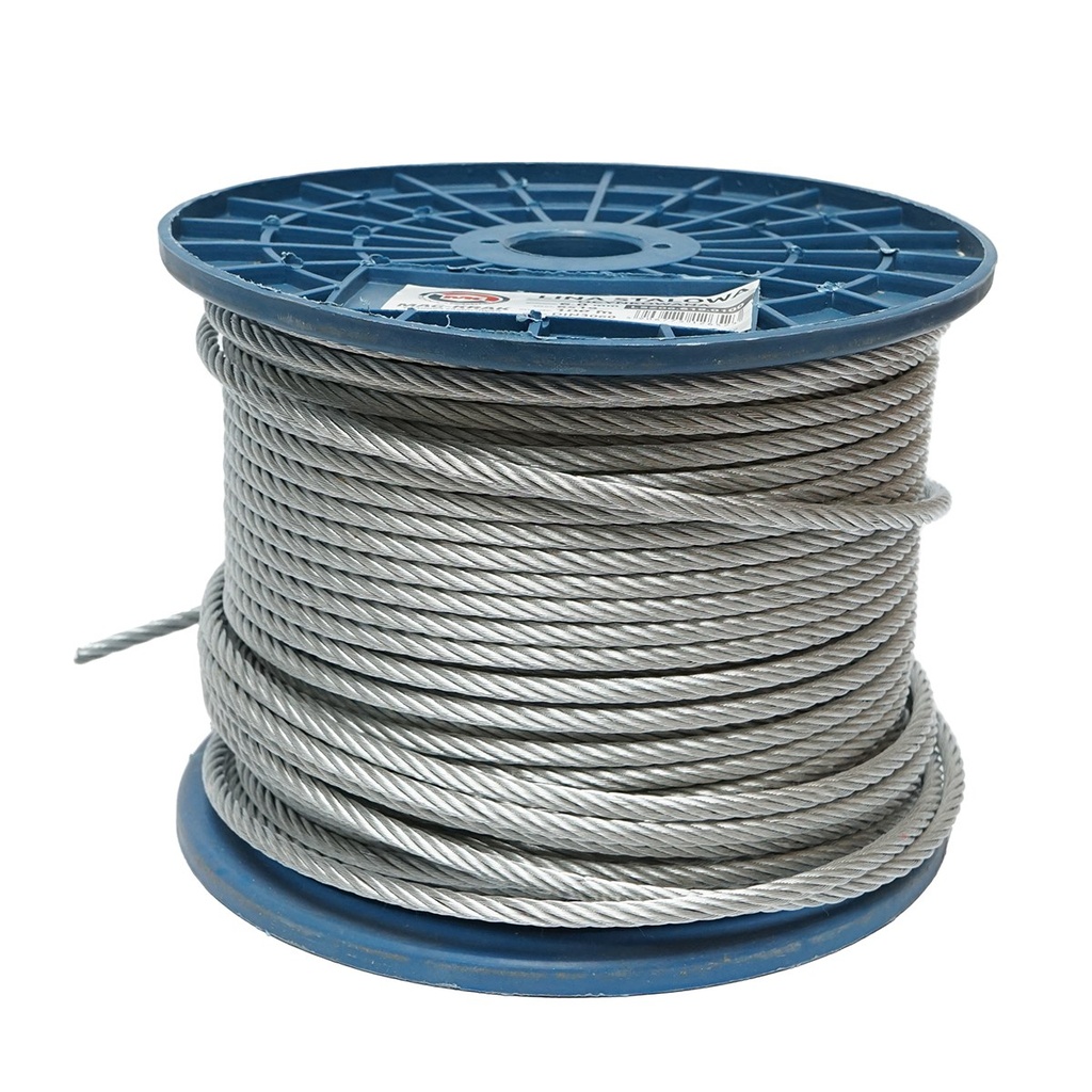 Cablu otel galvanizat 6mm, fire 6x19, sarcina maxima 1960Kg, greutate 12.5Kg, 100m/rola