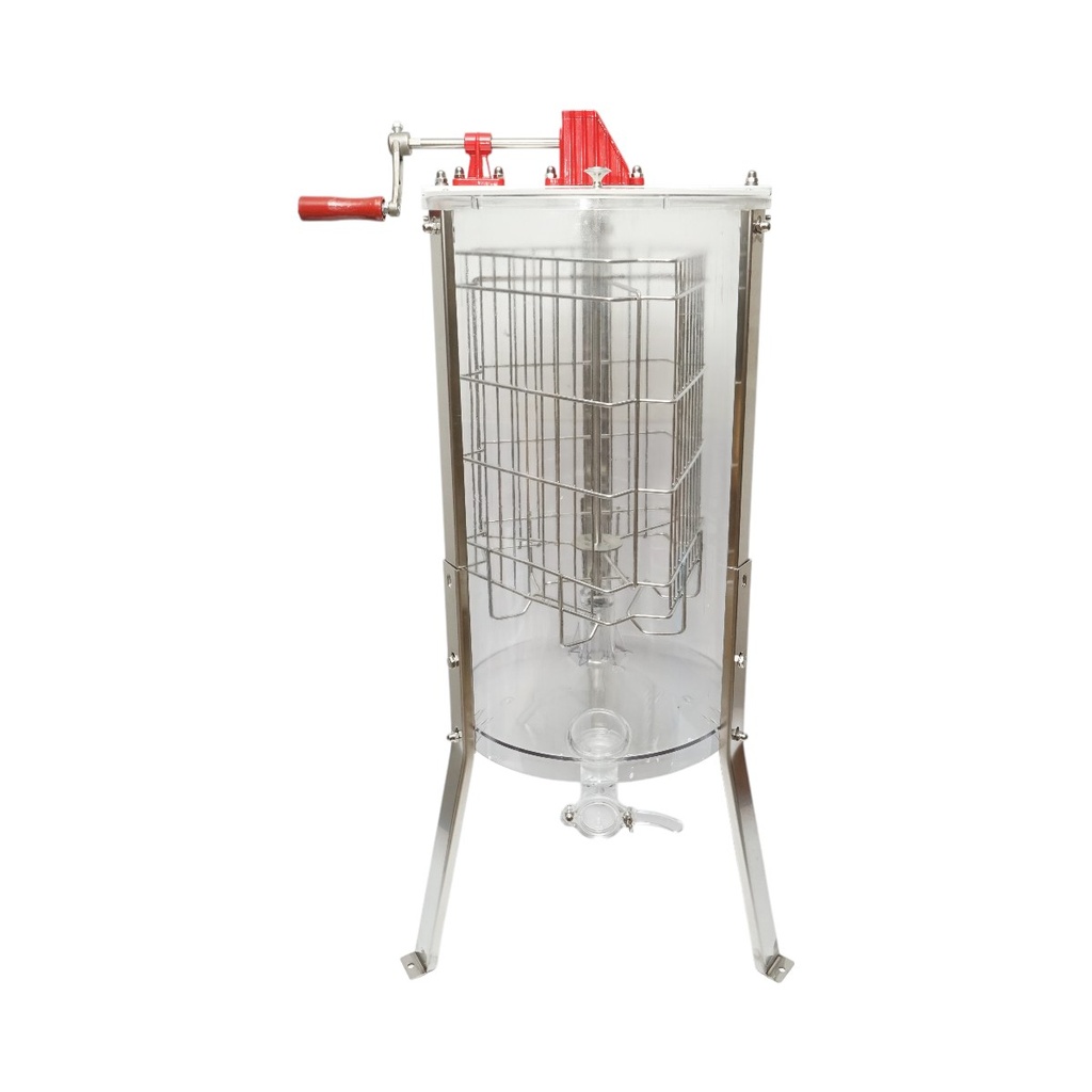 [AMAT6-122018] Centrifuga manuala apicola, extractor miere transparent cu 3 rame
