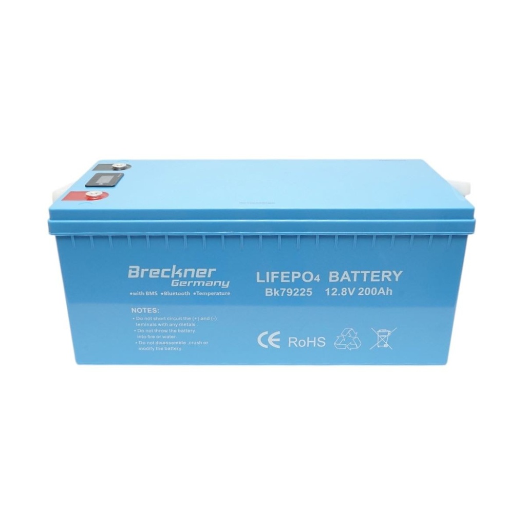 Baterie Li-ion 2.56kW LiFePO4 12.8V, 200Ah cu BMS, Bluetooth, LCD display si protectie temperatura IP54