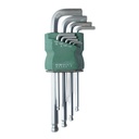 Set 9 chei imbus hexagonale T10-T50 (1.5-10mm) cu brat lung si cap sferic Cr-V