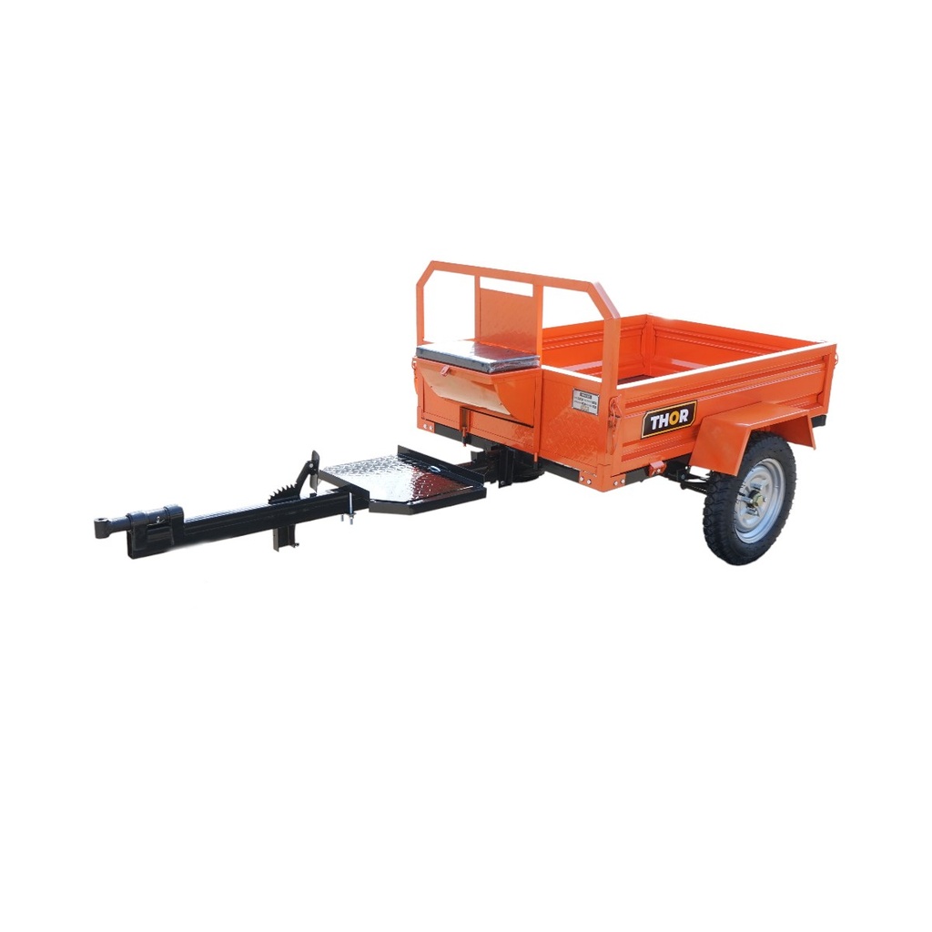 Remorca motocultor basculabila 450kg, bena 1400x1000x300mm, roti 4.00-12 THOR