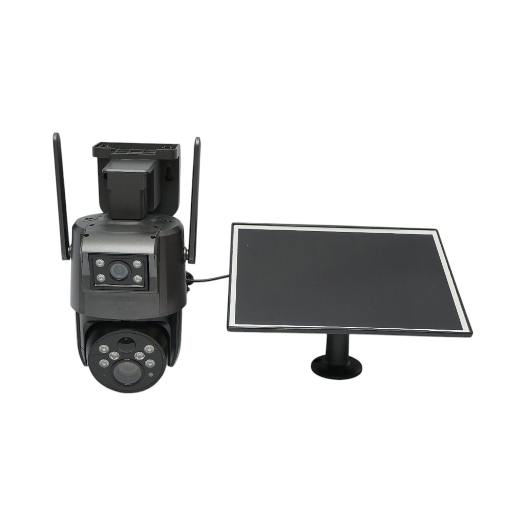 Camera supraveghere lentila duala 6 MP, 4G cu panou solar, baterie 10000 mAh, 360 grade PTZ, detectie umana PIR, night vision si aplicatie Ubox
