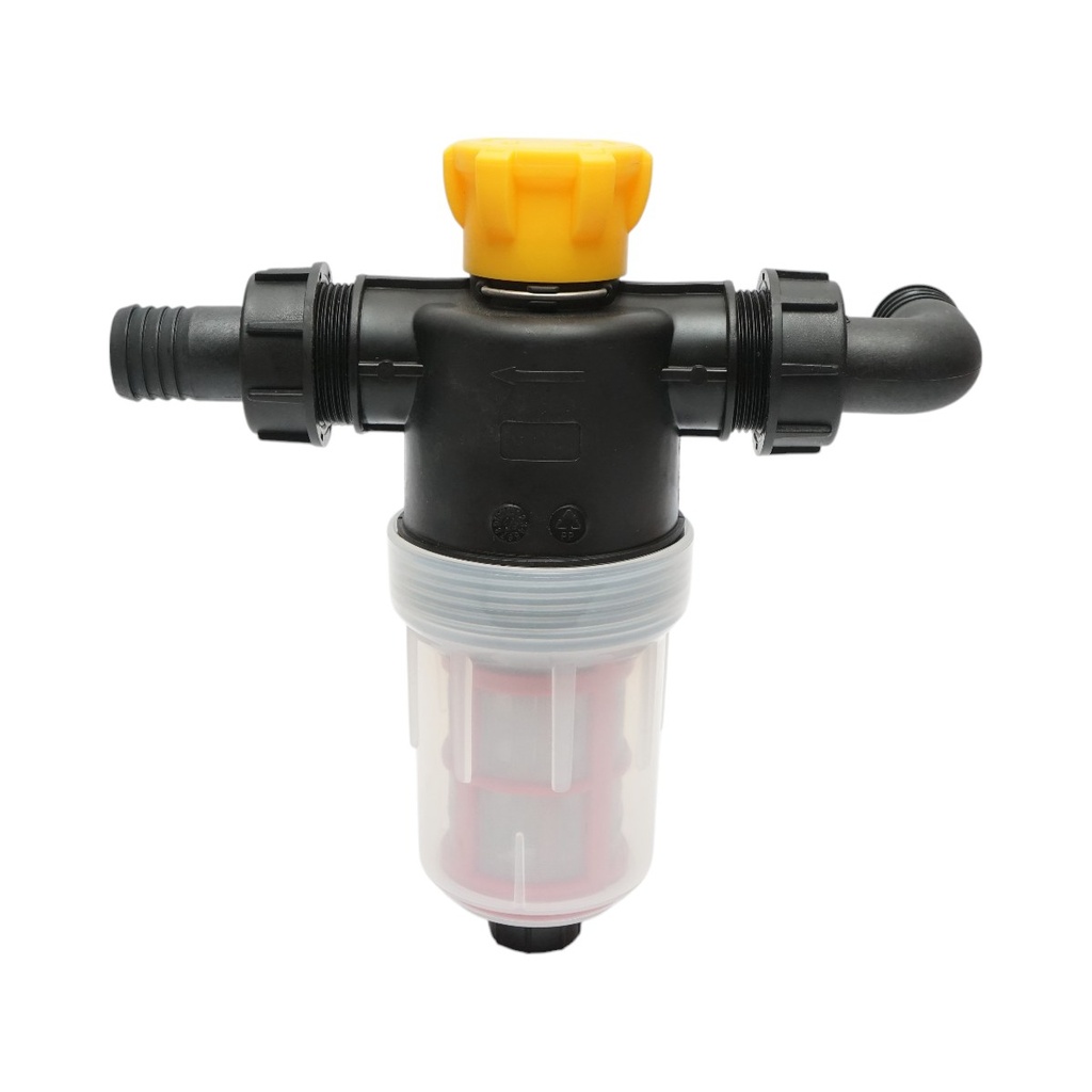 Filtru erbicidator transparent cu 2 site si valva autocuratare, racord 32mm