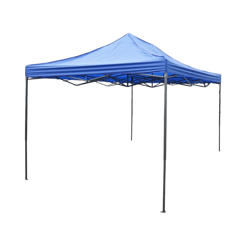 Cort pavilion pliabil 3x4.5m albastru impermeabil, inaltime reglabila, cadru metalic