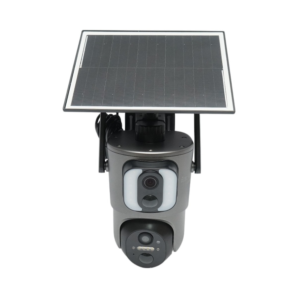 Camera supraveghere cu lentila duala 6MP, 4G, WIFI 2.4 GHz cu panou solar, baterie 13500 mAh, PTZ control, senzor miscare, detectie umana PIR, smart IR night vision si aplicatie
