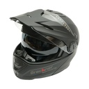 Casca motocross integrala negru mat cu viziera transparenta si ochelari de soare, marimea L Lion Matt Black