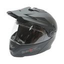 Casca motocross integrala negru mat cu viziera transparenta si ochelari de soare, marimea XL Lion Matt Black