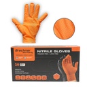 Manusi din nitril portocalii nepudrate cu textura diamond grip, marimea M 50 buc/cutie