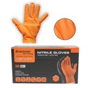 Manusi din nitril portocalii nepudrate cu textura diamond grip, marimea L 50 buc/cutie