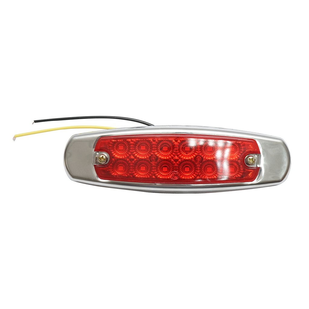 Lampa gabarit laterala LED 24V, rosie 12 LED-uri 155x46x13mm