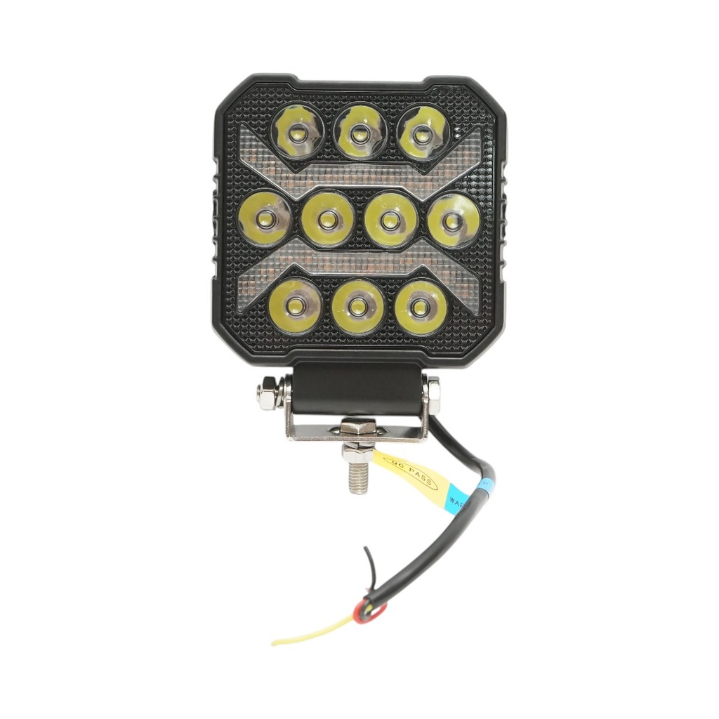 Proiector patrat LED cu DRL 9-80V, 17W alb-galben, carcasa aluminiu 107x107x33mm IP67
