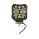 Proiector patrat LED cu DRL 9-80V, 17W alb-galben, carcasa aluminiu 107x107x33mm IP67