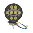 Proiector rotund LED cu DRL 9-80V, 17W alb-galben, carcasa aluminiu 108x108x38mm IP67