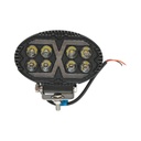 Proiector oval LED cu DRL 9-80V, 24W alb-galben, carcasa aluminiu 140x90x45mm IP67