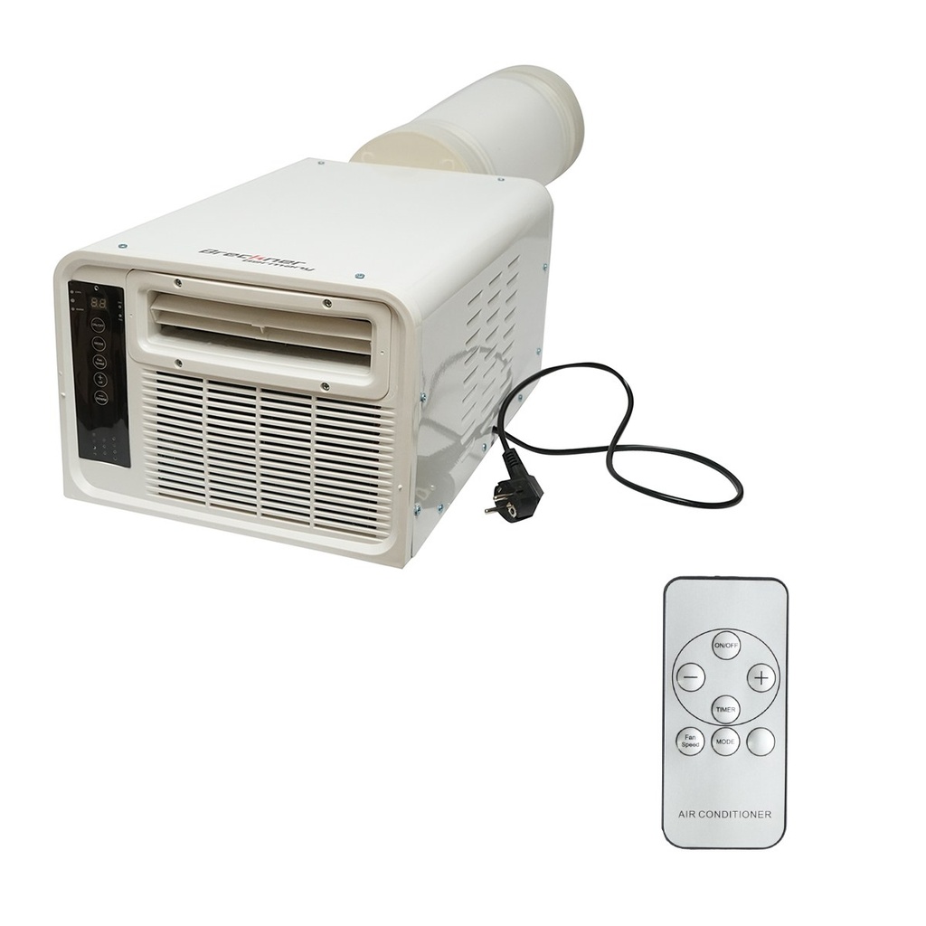 Aparat de aer conditionat portabil 2224 BTU, 280W, 220V cu functie incalzire, dezumidificare, ventilatie, telecomanda, comenzi vocale, kit instalare inclus