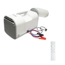 Aparat de aer conditionat portabil 4777 BTU, 600W, 12V-24V-220V cu functie dezumidificare, ventilatie, telecomanda, mod somn, kit instalare inclus