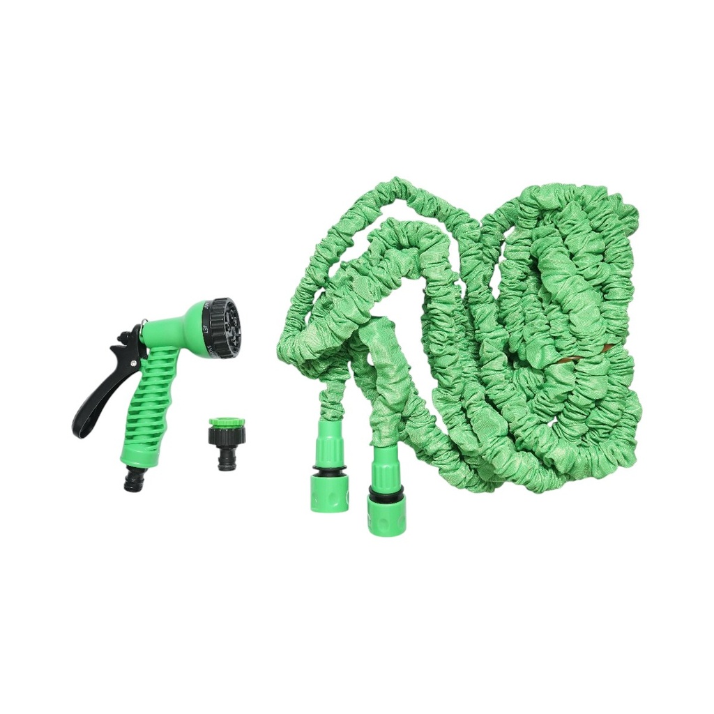 Furtun gradina extensibil TPE 5-15m cu pistol reglabil 7 moduri, adaptor 3/4, cupla rapida 1/2