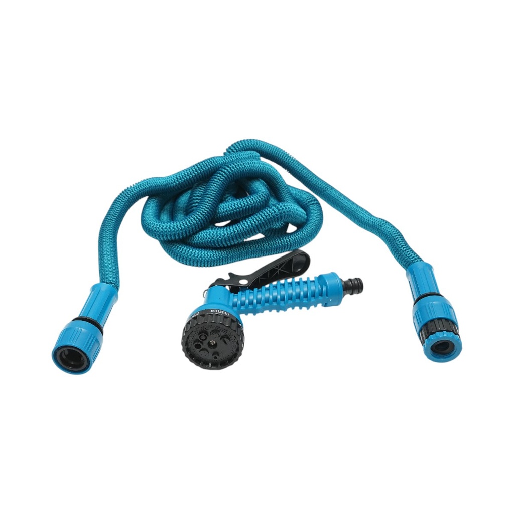 Furtun gradina extensibil 2.5-7.5m cu pistol reglabil 7 moduri, adaptor 3/4, cupla rapida 1/2