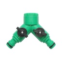 Distribuitor Y 2 cai cu robineti si conector rapid pentru furtun gradina 1/2 inch, adaptor robinet 3/4 inch
