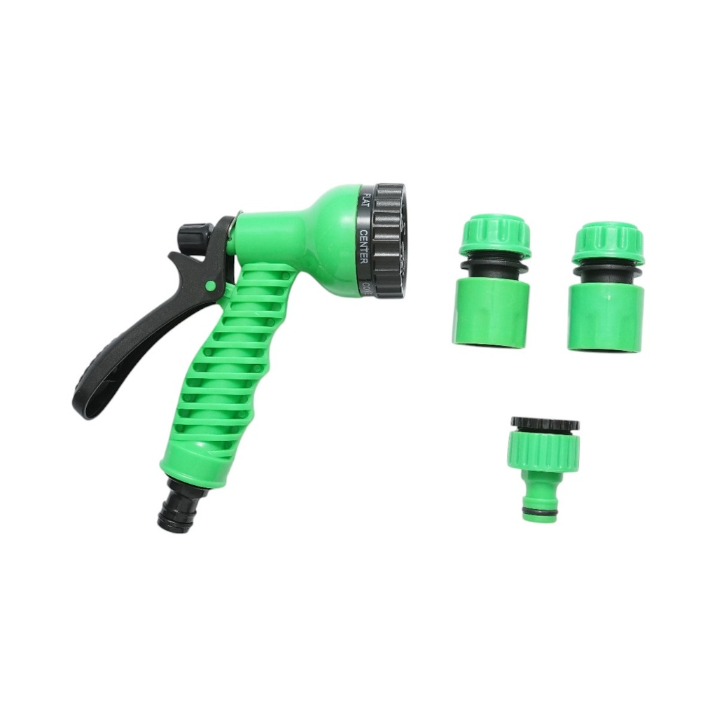 Set pistol de stropit reglabil 7 moduri, 2 conectori 1/2, adaptor 1/2-3/4 pentru furtun gradina