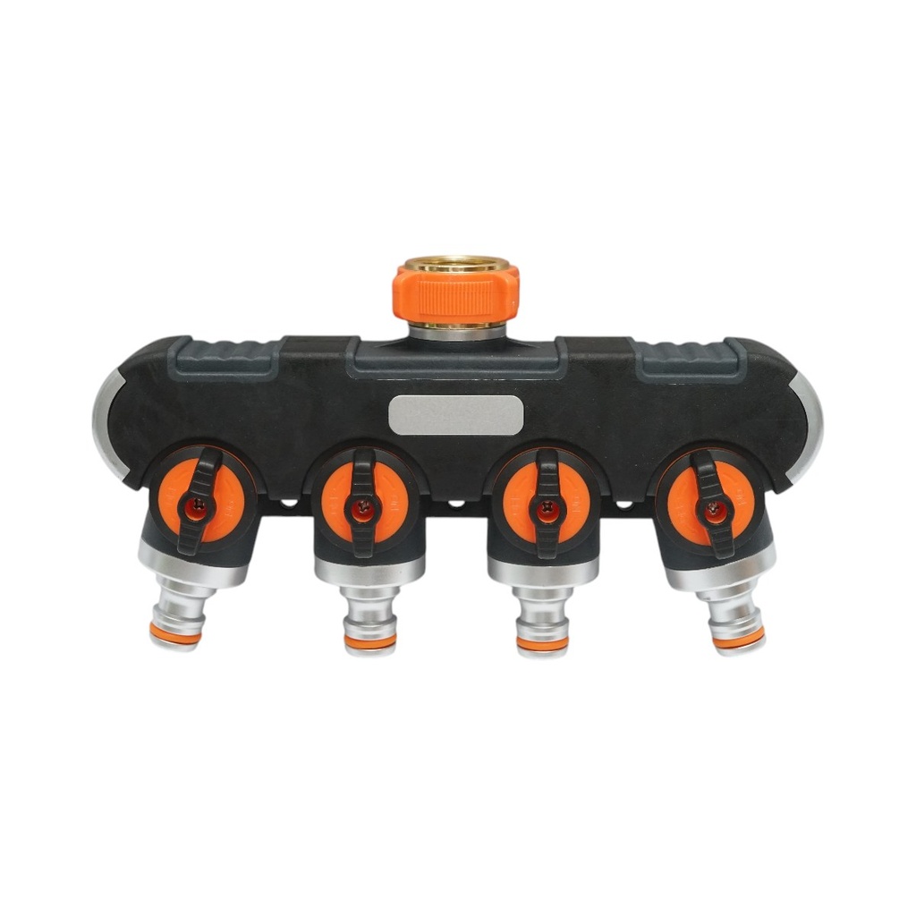 Distribuitor 4 cai cu robineti, conectori 1/2 si adaptor robinet 1/2-3/4 furtun gradina