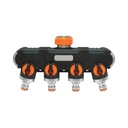 Distribuitor 4 cai cu robineti, conectori 1/2 si adaptor robinet 1/2-3/4 furtun gradina