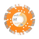 Disc diamantat turbo segmentat 125x22.23mm, segment 10mm pentru taiere beton armat, piatra dura, pavele, boltari