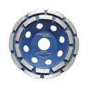Disc diamantat segmentat tip cupa 125x22.23, dublu rand grosier, standard CONCRETE pentru slefuire beton, piatra, mozaic
