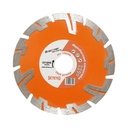 Disc diamantat turbo segmentat 125x22.23mm, segment 8mm pentru BCA, caramida, sapa, beton armat