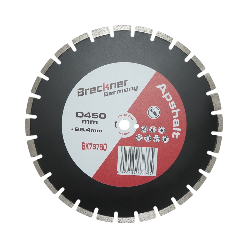 Disc diamantat segmentat 450x25.4mm, A40 segment 12mm pentru asfalt, beton proaspat