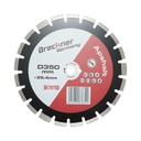 Disc diamantat segmentat 350x25.4mm, A40 segment 12mm pentru asfalt, beton proaspat