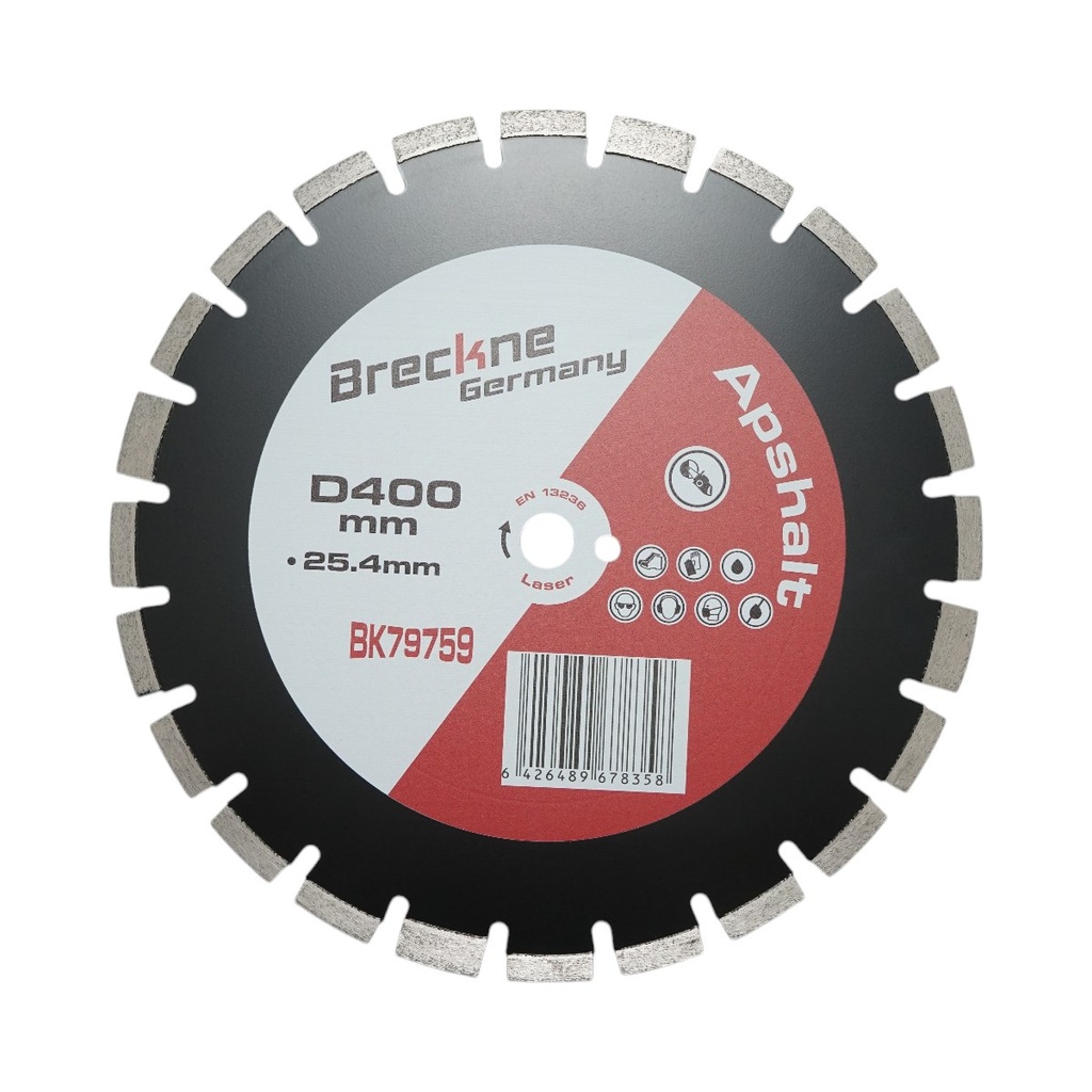 Disc diamantat segmentat 400x25.4mm, A40 segment 12mm pentru asfalt, beton proaspat