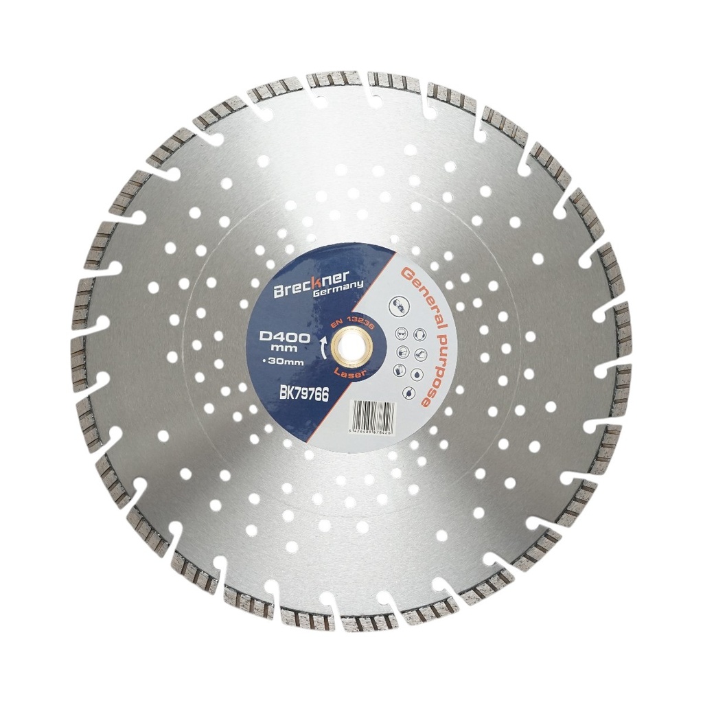 Disc diamantat turbo segmentat 400x30mm, segment 10mm pentru beton armat, pavele, boltari, piatra dura