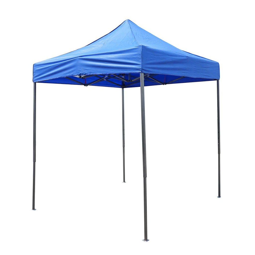 Cort pavilion pliabil 2x2m albastru impermeabil, inaltime reglabila, cadru metalic