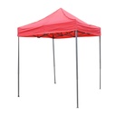 Cort pavilion pliabil 2x2m rosu impermeabil, inaltime reglabila, cadru metalic