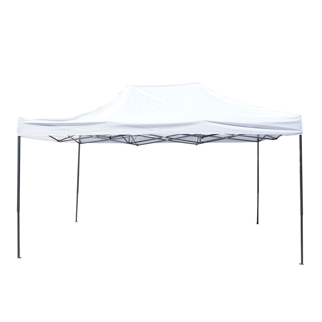 Cort pavilion pliabil 3x4.5m alb impermeabil, inaltime reglabila, cadru metalic