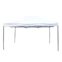 Cort pavilion pliabil 3x4.5m alb impermeabil, inaltime reglabila, cadru metalic